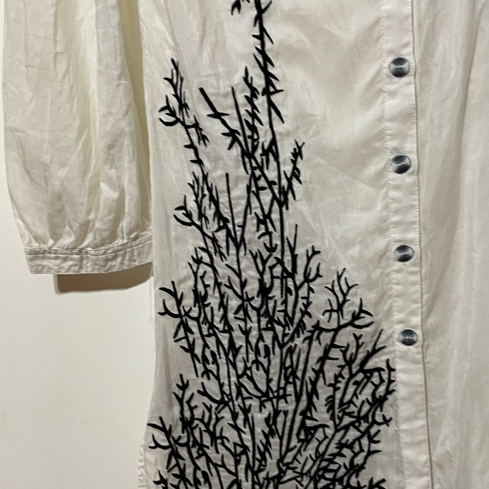 KENZO long white silk shirt L 12-14 vintage Balenciaga - Picture 12 of 12